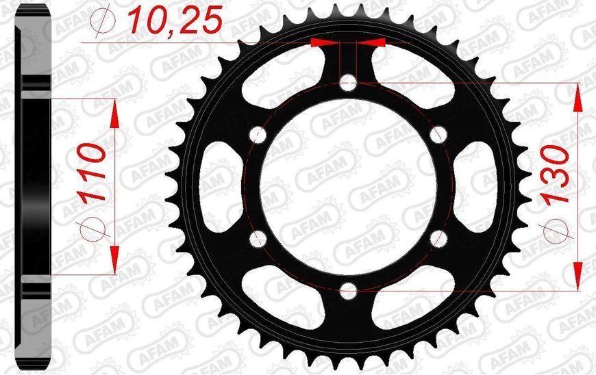 Зірка AFAM Steel Sprocket 530 [Black], 46z 12813-46 фото