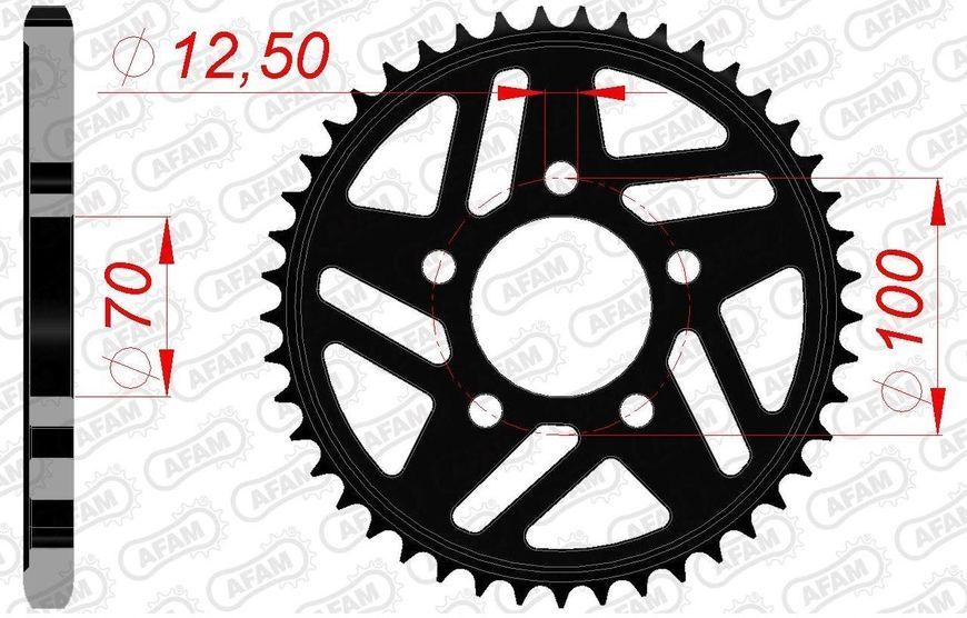 Звезда AFAM Steel Sprocket 525 [Black], 45z 164802-45 фото