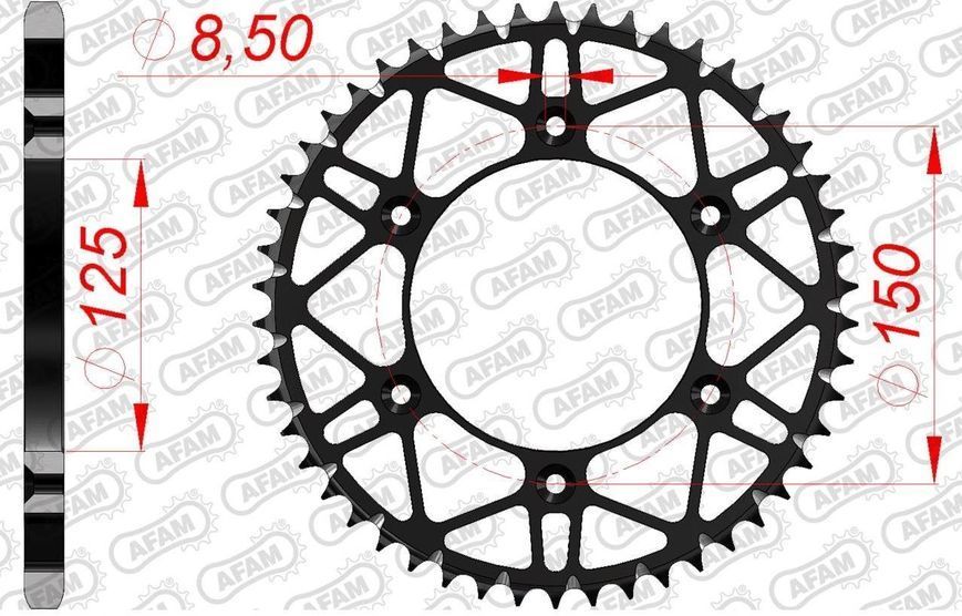 Звезда AFAM Steel-SLK Sprocket 520 - KTM/Husqarna/GasGas [Black], 53z 71304SLK+53 фото
