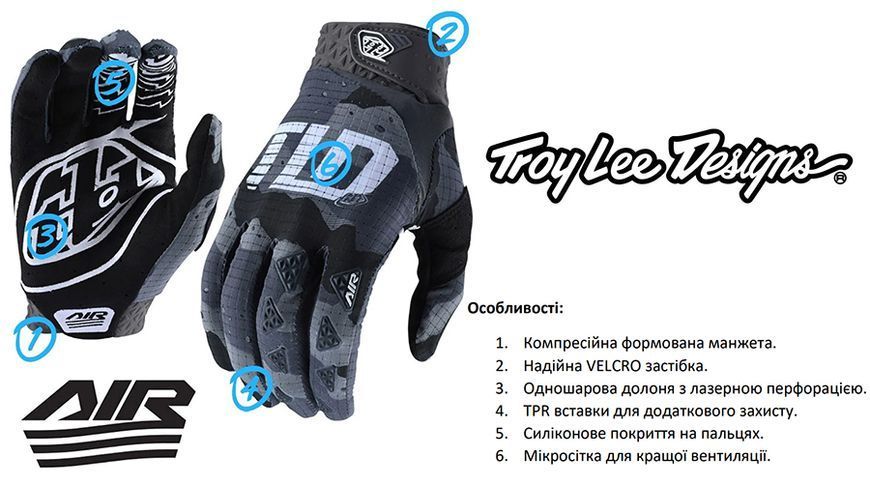 Вело рукавички TLD YOUTH AIR GLOVE; [RED] XS 406785011 фото