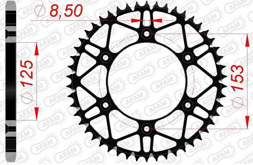 Зірка AFAM Steel-SLK Sprocket 520 - Honda [Black], 49z 10212SLK+49 фото