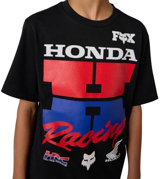 Футболка FOX Youth Short Sleeve Tee - HONDA&reg; [Ultra Black], YXL 38280-D95-YXL фото