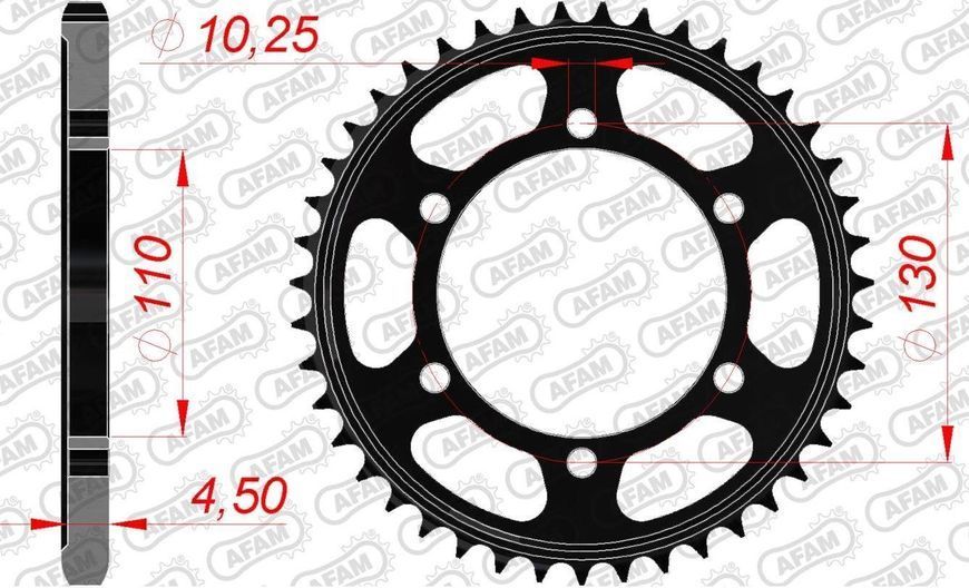 Зірка AFAM Steel Sprocket 525 [Black], 46z 12815-46 фото
