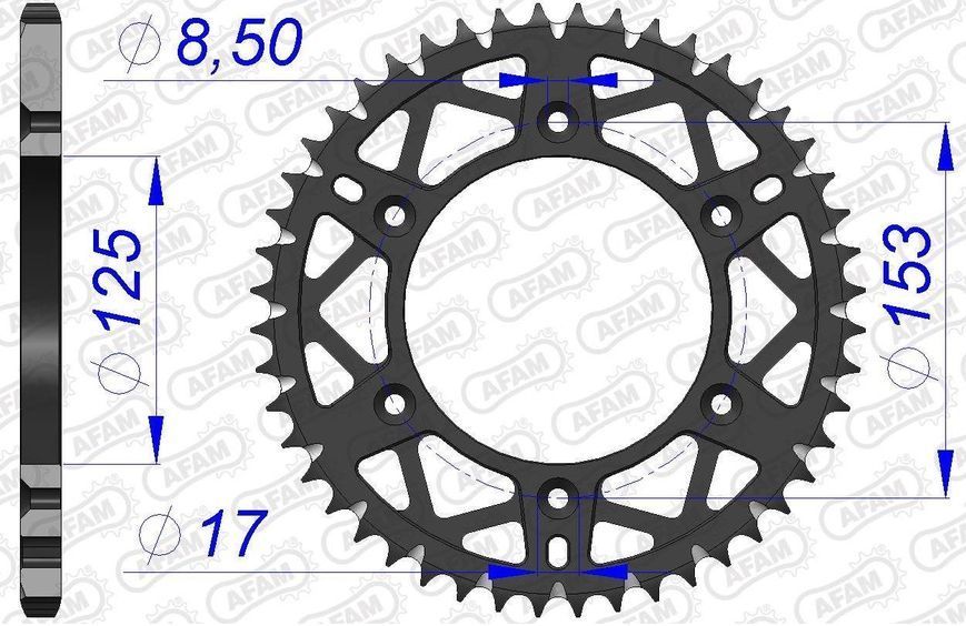 Зірка AFAM AL-Grooved Sprocket 520 - Honda [Gun Metal], 49z 11212+49 фото